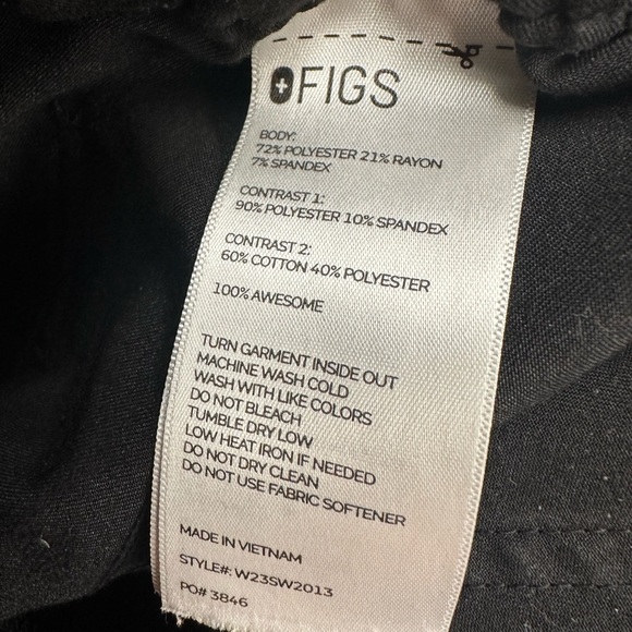 Figs black scrub pants M - Picture 3 of 4